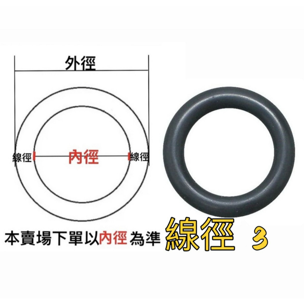橡膠油封專賣『線徑3.0』內徑4.0~48mm油環 O型環 O型圈 oring 防水 耐油 耐熱 臺灣製造