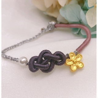 儒家寶寶👶🏻彌月金飾 黃金手繩/純金9999如意 桃花 編織手繩/手鍊 （如意結）小花 如意 彌月 金飾 飾品 手鏈