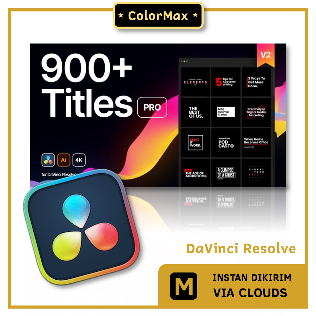 達芬奇模板 900個現代字幕條標題呼出指示線文字排版動畫 DaVinci Resolve .MX50778