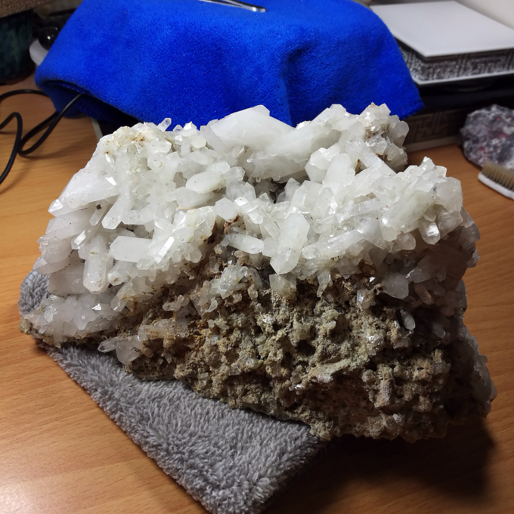[友克鑫礦業]ac1056約重2.3公斤-白水晶簇 雙尖 水晶簇 原礦 白幽靈