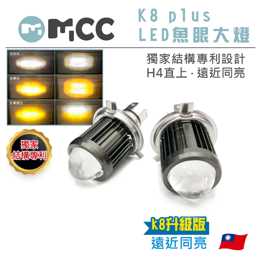 【K8 plus LED 小魚眼】現貨 小魚眼 魚眼 H4LED H4機車大燈 魚眼大燈 M2