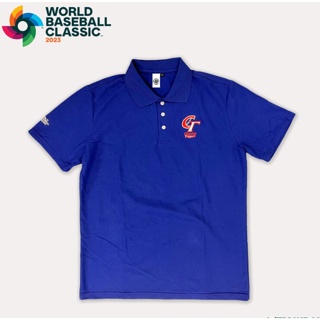 世界棒球經典賽-短袖POLO衫-中華隊-藍 白 ＸＬ