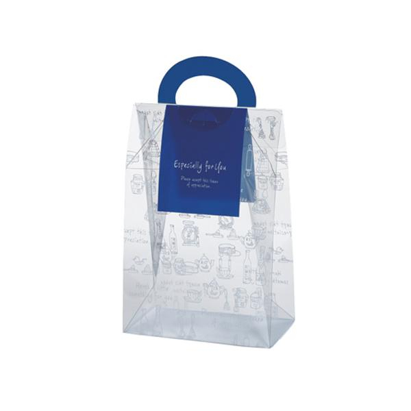 ☆╮Jessice 雜貨小鋪╭☆ 海軍藍 圖案 PP 印刷 手提袋 手提 塑膠盒 禮物盒 餅乾盒包裝用品 5入
