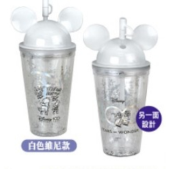 【 現貨】7-11x 迪士尼100周年奇幻炫彩 限量米奇造型吸管杯-白
