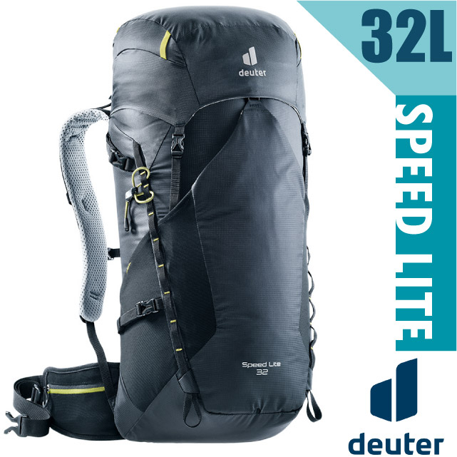 【Deuter】超輕量健行登山背包 32L SPEED LITE 登山包/水袋空間 輕量背負系統_黑_3410821