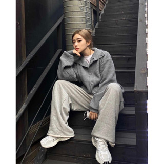 [二手衣物]韓國🇰🇷 Raucohouse 排扣 高領 針織外套 灰色 F