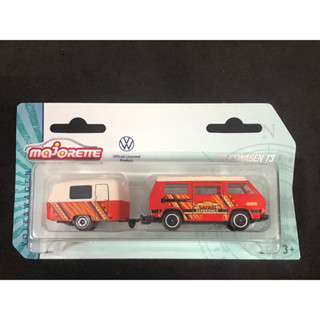 美捷輪 majorette 小汽車 嬉皮拖車系列 福斯 Volkswagen t3 露營車 連結車 吊卡