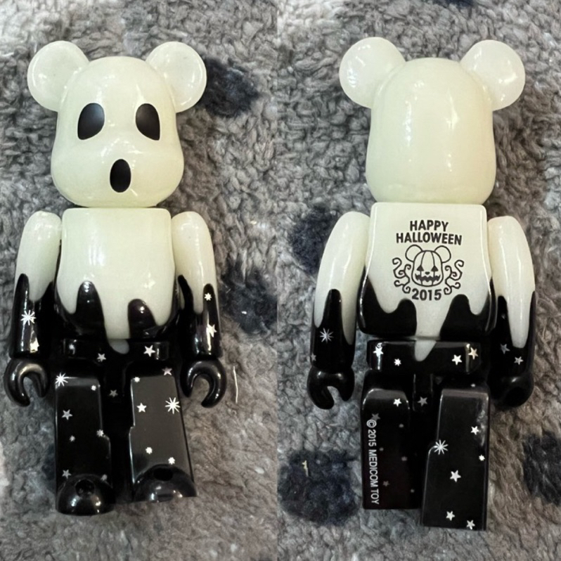 BLS • 已拆吊卡 BE@RBRICK 100% 2015 萬聖節限定 夜光 BEARBRICK 庫柏力克熊