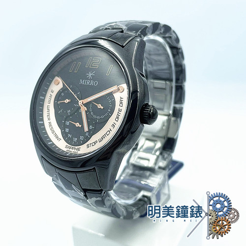 MIRRO米羅/6970G-4763J陶瓷三眼男錶/SALE/特價回饋/明美鐘錶眼鏡