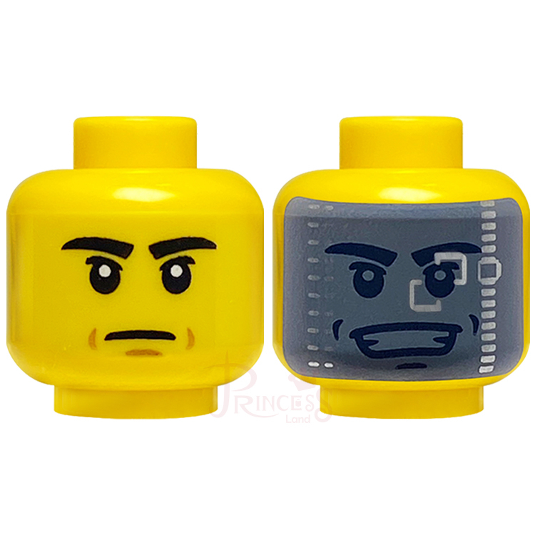 公主樂糕殿 LEGO 樂高 71008 人偶包13代 星際警察 頭 投射影像 雙面 黃色 B006