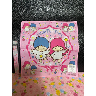 日本製Sanrio 雙子星 Little Twin Stars kiki lala 早期手帕—1994年