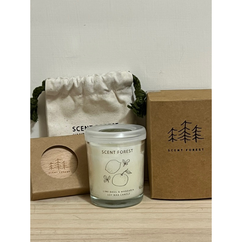 scent forest香氛森林 - 香水香氛大豆蠟燭 青檸羅勒柑橘味（全新）