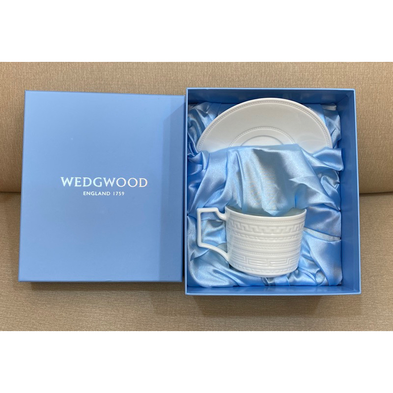 ✨全新✨ 英國Wedgwood 純白深刻杯碟組 下午茶 茶具組 茶杯 骨瓷杯