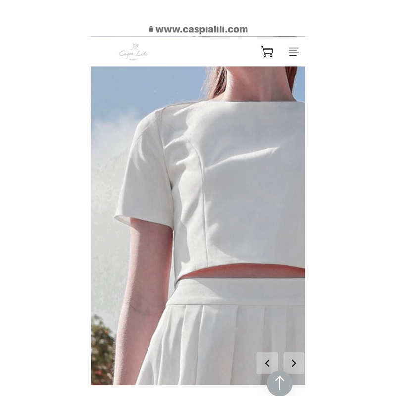 ｜全新｜Caspia LiLi 短袖 短版 禮服上衣 白紗 紗裙 S號 自助婚紗（成套販售）