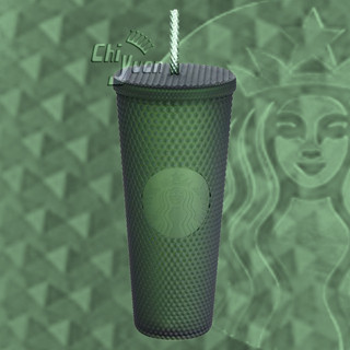 Starbucks 臺灣星巴克 2022 Bling 風格迷彩森林綠 TOGO冷水杯 24oz 隨行杯 榴槤杯 刺刺杯
