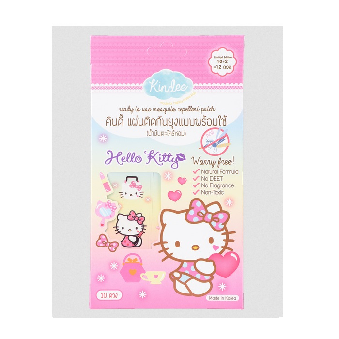 Kindee金蝶香茅精油防蚊貼紙 –Hello Kitty(KD0050) 140元