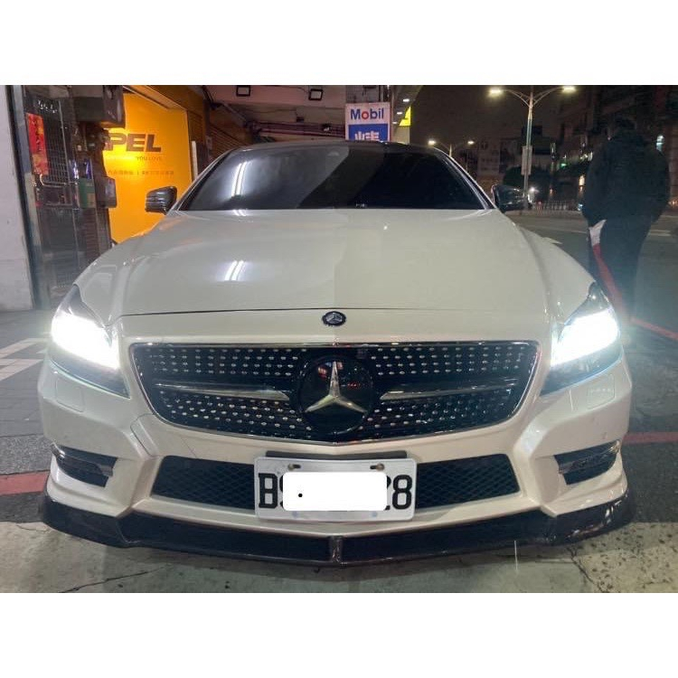 賓士 Benz W218 V款碳纖維前下巴 CLS350前下巴 CLS400碳纖前唇繞流 W218碳纖前下巴