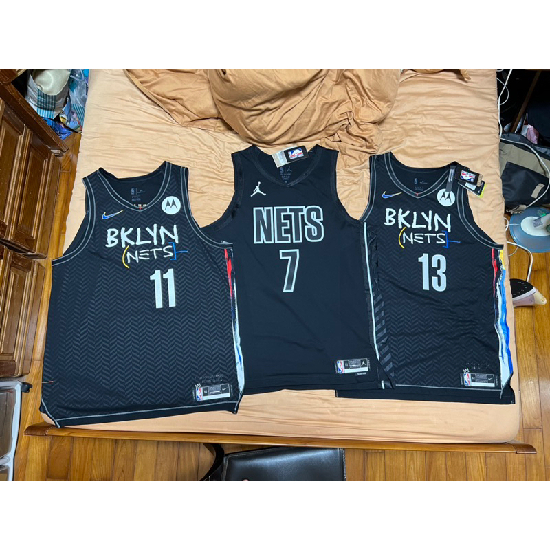 NBA布魯克林籃網三巨頭熱門城市版塗鴉黑AU球員版含贊助標球衣Irving Durant Harden