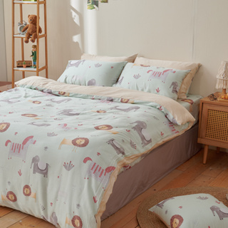 戀家小舖 台灣製床包 雙人床包 薄被套 床單 可愛假期 100%天絲 床包被套組 含枕套 40支天絲