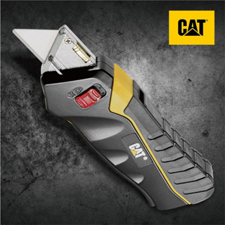 Cat 專業工具 按壓式美工刀 開箱刀 多用途刀 附贈三片安全梯形刀片 專利按壓伸縮結構 台灣製造