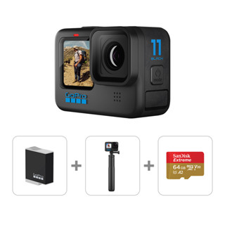 GoPro HERO11 Black穩若泰山自拍組-H11+MAX握把+腳架+電池+64G