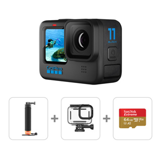 GoPro HERO11 Black如魚得水自拍組-H11+專用潛水盒+漂浮握把+64G