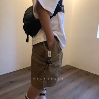 110-150cm/現貨.童裝實拍/韓國韓版童裝/日系小標抽繩工裝短褲 工裝褲 兒童短褲 男童 中大童 兒童
