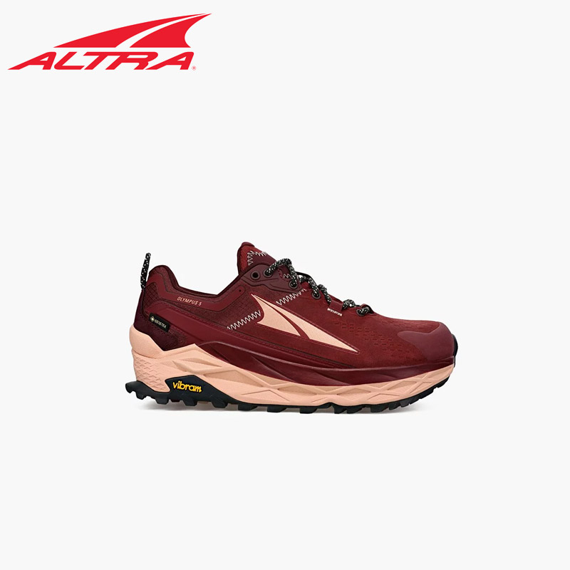 【Altra Running】女款 OLYMPUS 5 低筒防水戶外鞋 栗紅 / MAROON