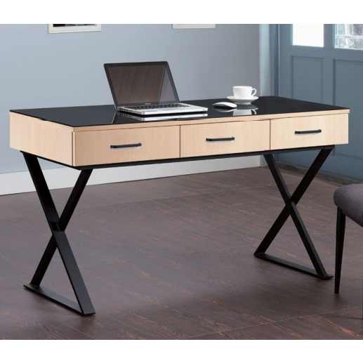 【新荷傢俱工場】23G 618☆系統板4.5尺書桌 ※ 玻璃書桌 洽談桌 休閒桌 會議桌 書桌 工作桌