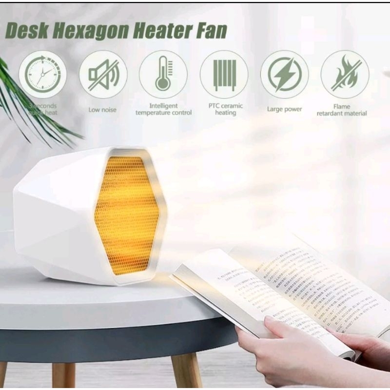 現貨 迷你暖風機 無葉熱風扇  桌麵電暖器   六邊形暖風機  Heater fan