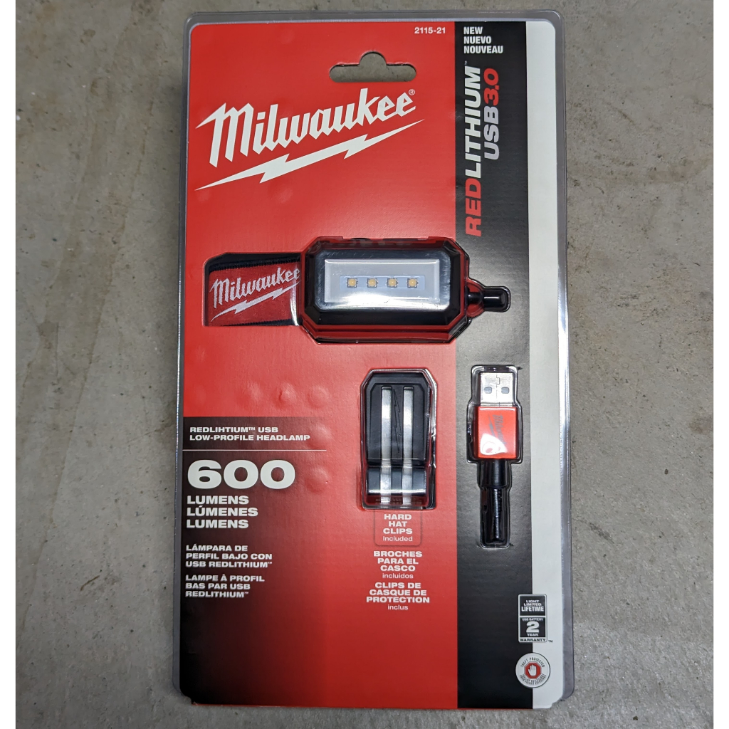 現貨在台 米沃奇 USB可充電 LED 2115 3.0 電池 頭燈 工作燈 照明燈 手電筒 Milwaukee 泛光燈