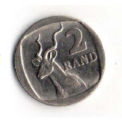 南非幣2蘭特價500元全新保存良好1989錢幣銅鍍鎳重5.35g直徑23mm稀有硬幣 非洲錢幣#收藏 硬幣 鈔票 紀念幣