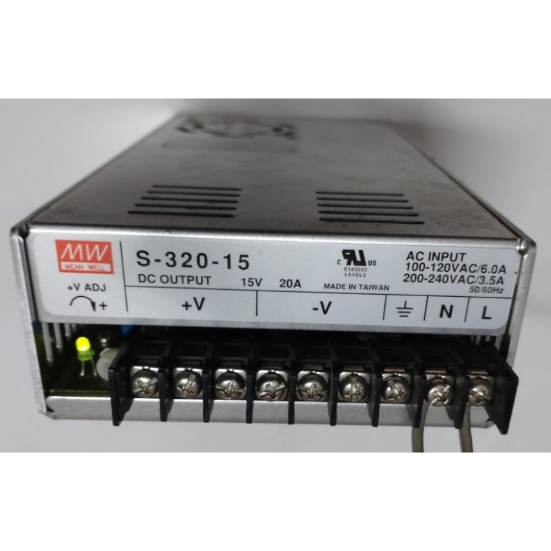 🌞二手現貨保固 MW 明緯 S-320-15 320W 電源供應器 出 DC 15V 20A 入110/220VAC