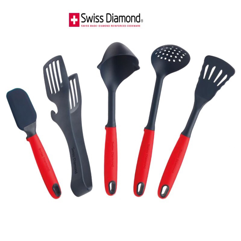 《Swiss Diamond 瑞仕鑽石》質感湯勺+漏勺  🇨🇭鑽石鍋鏟&amp;料理夾 全新含盒