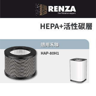 適用heran禾聯 hap-80h1空氣清淨機 hap-80h3 80h-hcp hepa活性碳2合1濾網 濾芯