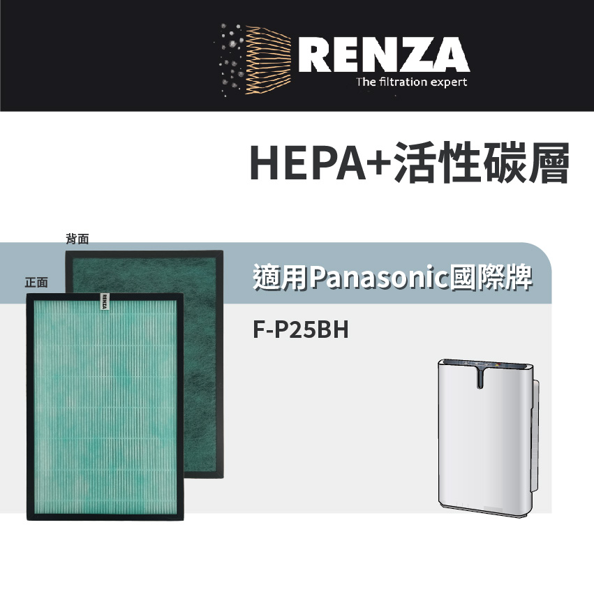 適用Panasonic國際牌 F-P25BH 空氣清淨機 高效HEPA+活性碳濾網 可替換F-P25H 濾心 濾芯