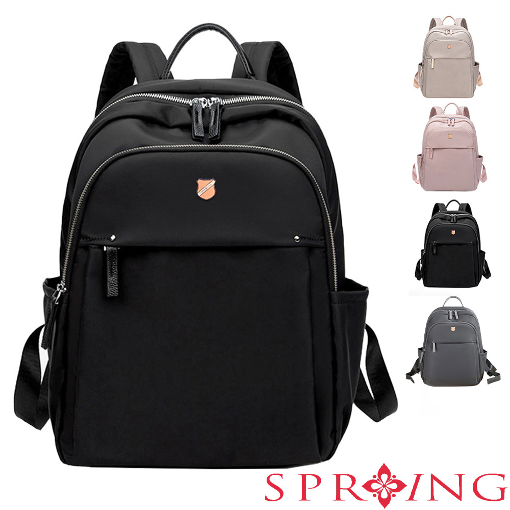 SPRING-尼龍後背包商務通勤後背包大容量電腦包輕旅行後背包-多色