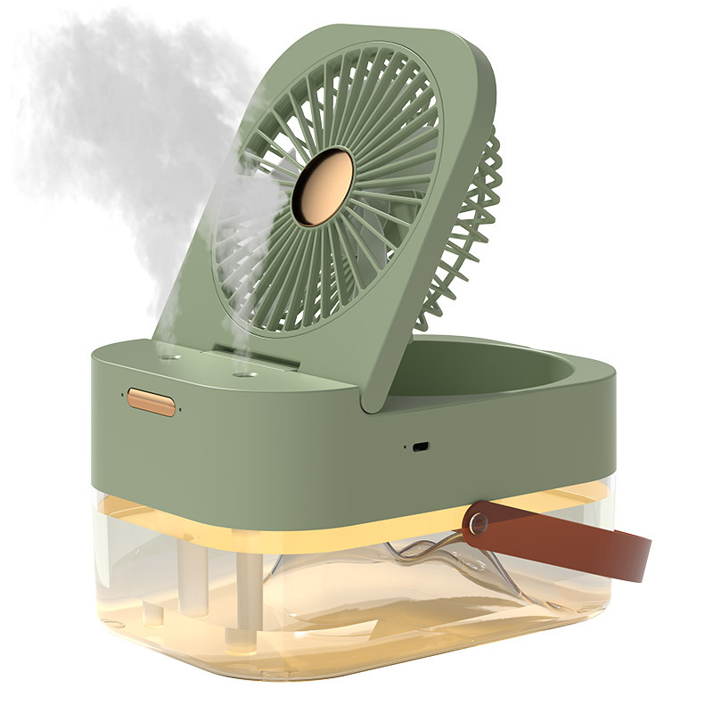 YAON雅居 加濕冷風扇桌面噴霧 家用小風扇加濕器 靜音噴霧風扇遙控風扇補水儀