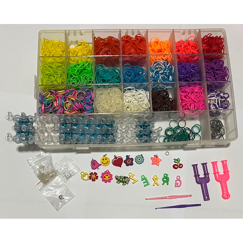 熱賣/現貨/彩虹編織皮筋編織機套裝diy手工制作兒童益智玩具彩色橡皮筋手鏈 可編織發繩少女可愛頭