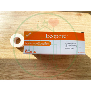 Ecopore水波紋透氣膠帶 白色 1吋(12入/盒)