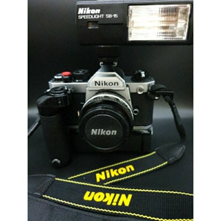 💯💥FM2銀經典機械底片機9.5成新+Nikon Ais 50mm F1.4+MD-12電動手握把+尼康SB-15閃光燈