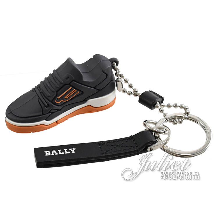 【茱麗葉精品】BALLY 6301274 BALLY CHAMPION球鞋造型鑰匙圈吊飾.深灰 現貨在台