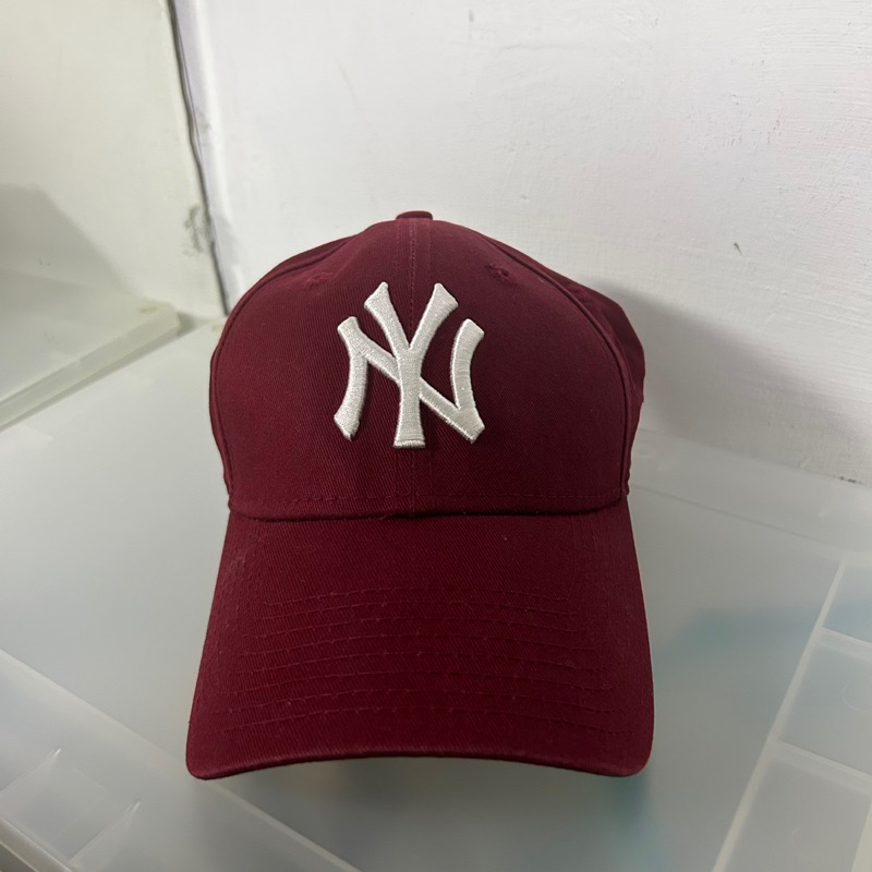 全新｜🇰🇷 韓國MLB Korea 酒紅色 老帽 棒球帽 帽子 小Logo mlb帽子