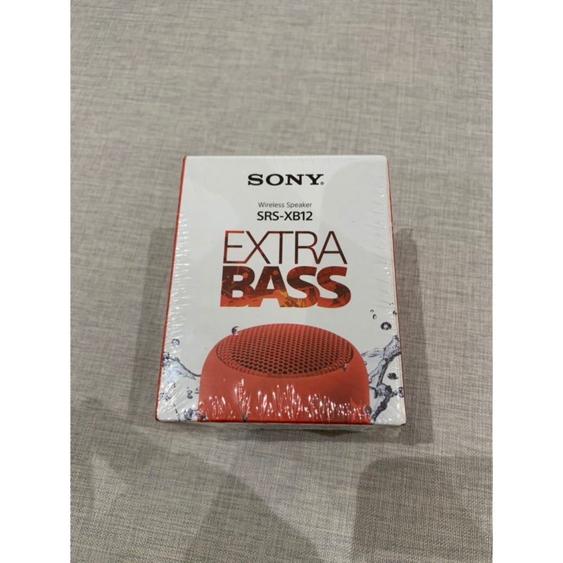 Sony SRS-XB12  (橘色）原廠防水藍牙喇叭，全新品未拆封，買到賺到
