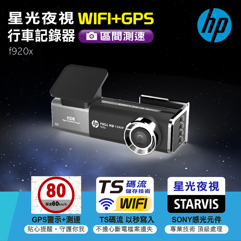 HP U818x 前後雙錄型 汽車行車記錄器   送32G記憶卡 電力線