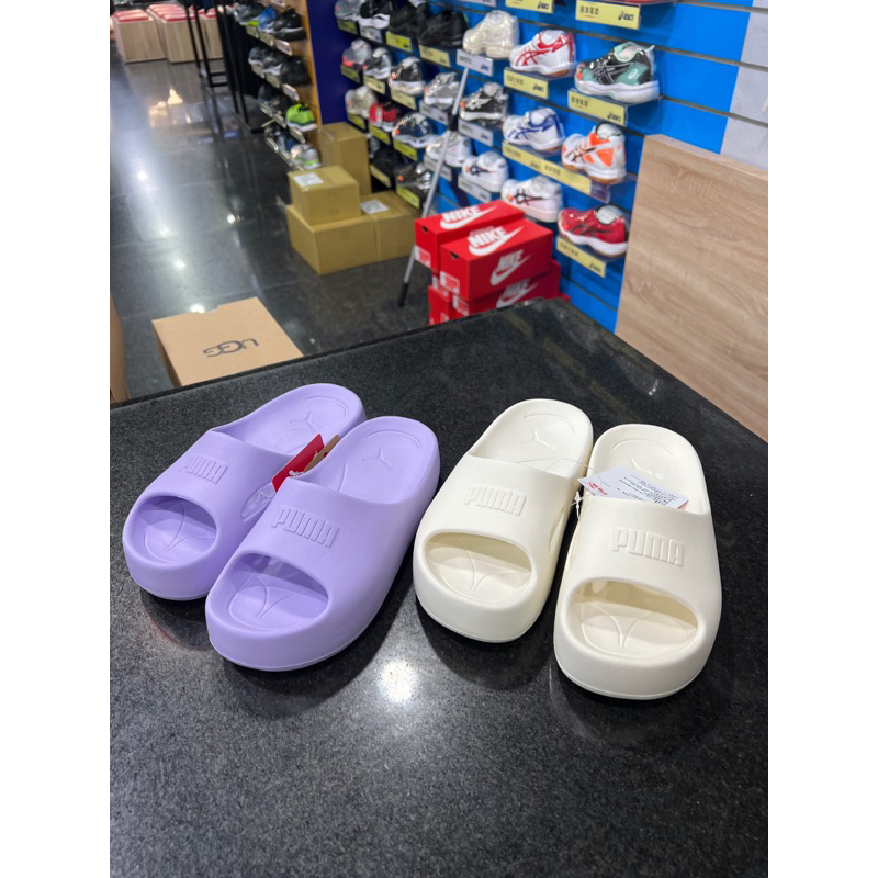 PUMA SHIBUI 女款 防水 拖鞋 38908202 米白 03 紫色 厚底 高跟 柔軟 舒適