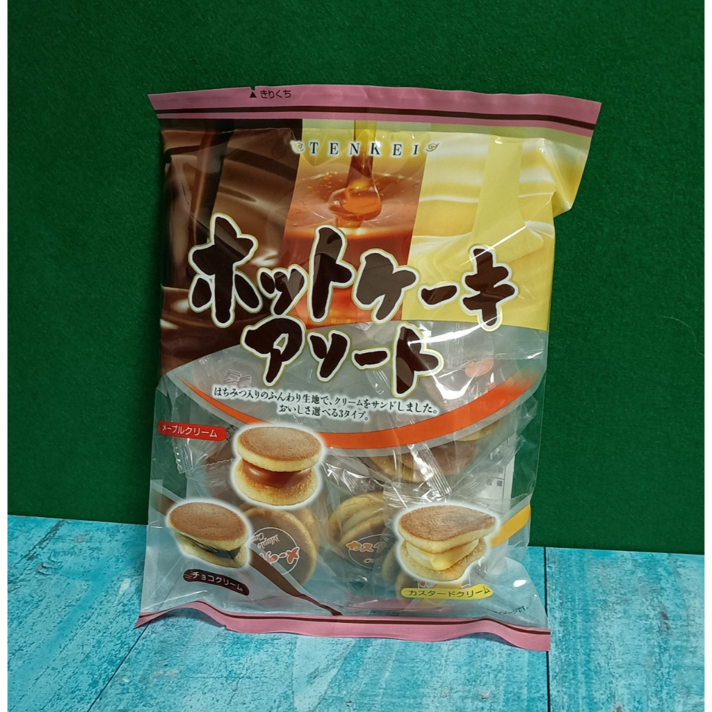 日本 天惠製果 卡士達味+楓糖味+巧克力味 三色銅鑼燒174g