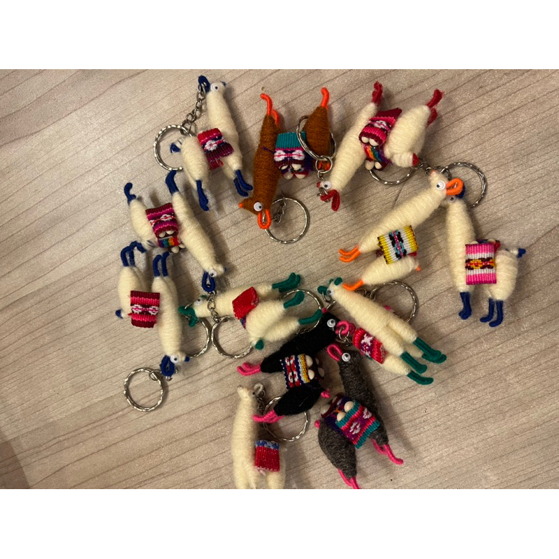 秘魯草泥馬鑰匙圈 羊駝 手工編織 圖騰 旅行 神獸 小孩 玩具 吊飾