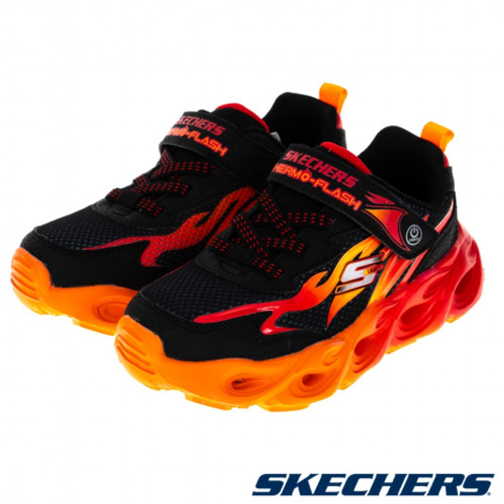 SKECHERS 男童系列 THERMO-FLASH 燈鞋 - 400103LBKRD