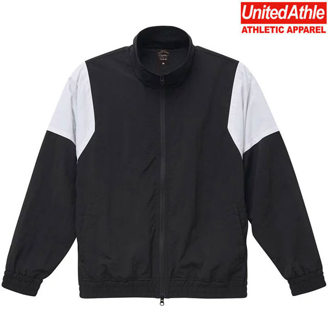 日本 United Athle UA7210 立領 棉花狀尼龍 運動風衣 / 夾克 (2001 黑白色) 化學原宿